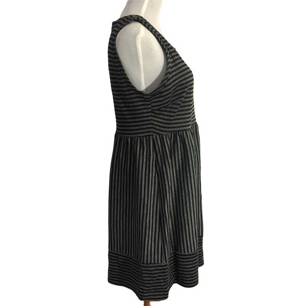 Daisy Fuentes black gray stripe dress LARGE - image 3