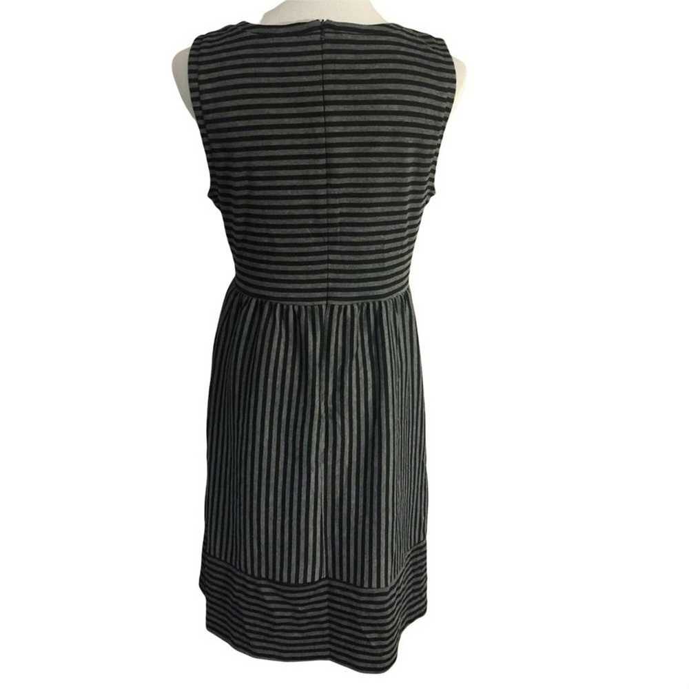 Daisy Fuentes black gray stripe dress LARGE - image 4