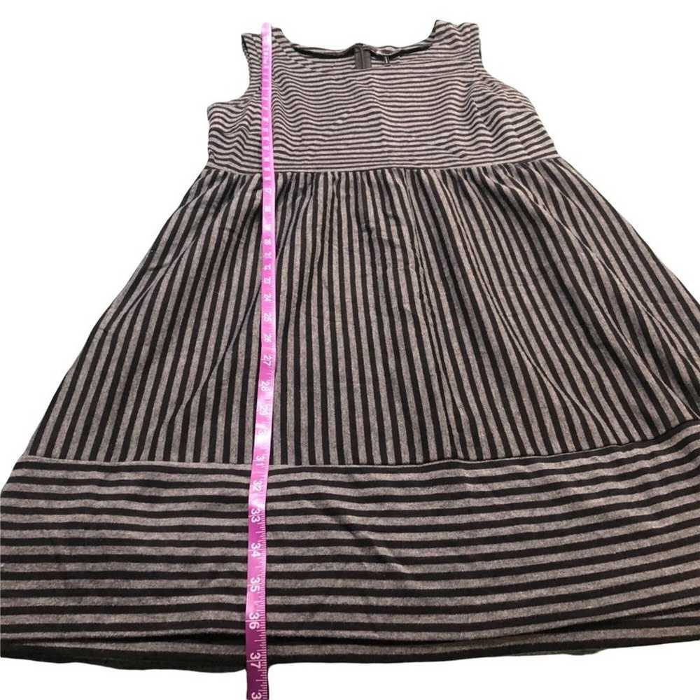 Daisy Fuentes black gray stripe dress LARGE - image 9