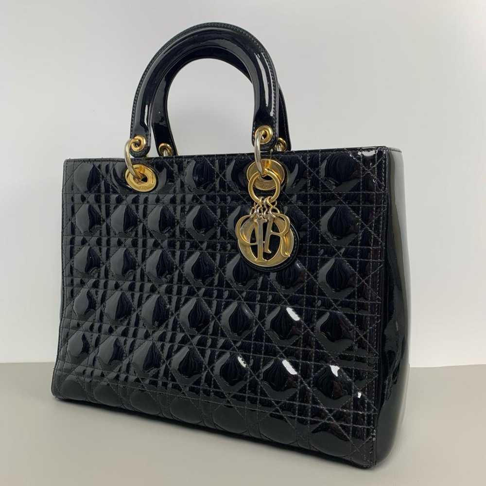 Dior Lady Dior patent leather handbag - image 2