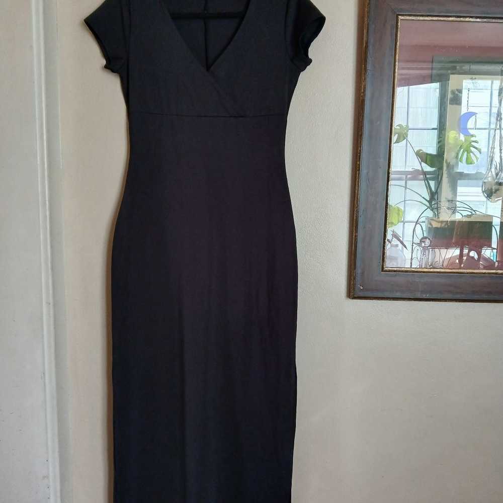 Vintage 90s Y2K black maxi whimsygoth dress - image 4