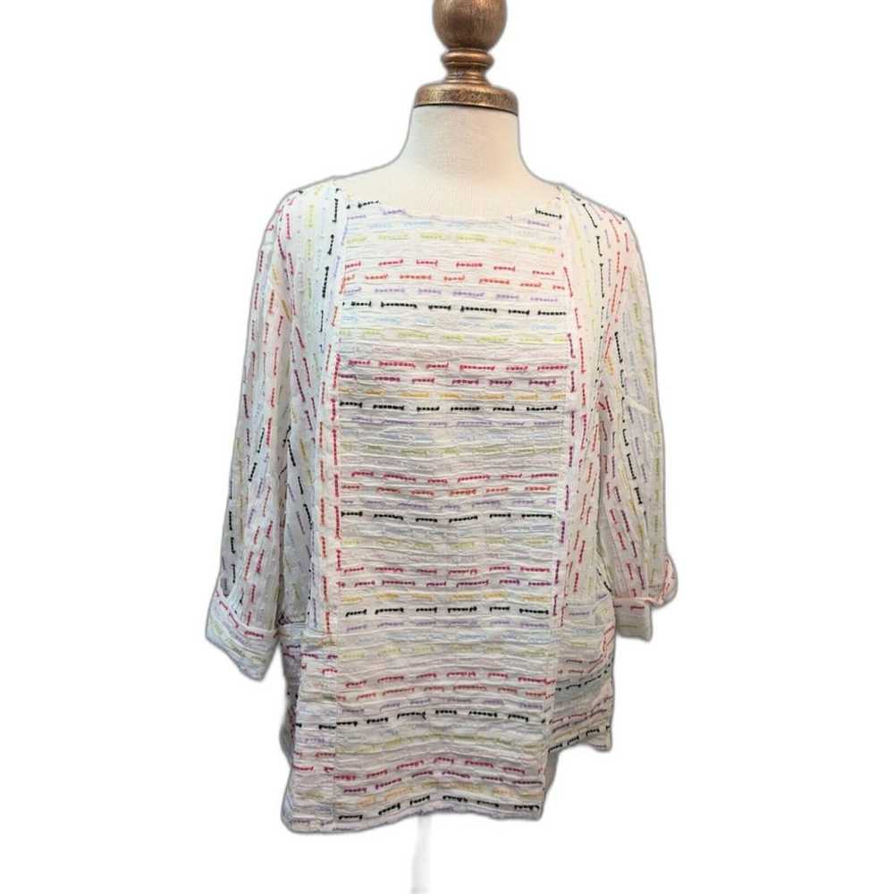 Habitat Top Womens L Multicolored Embroidered Blo… - image 1