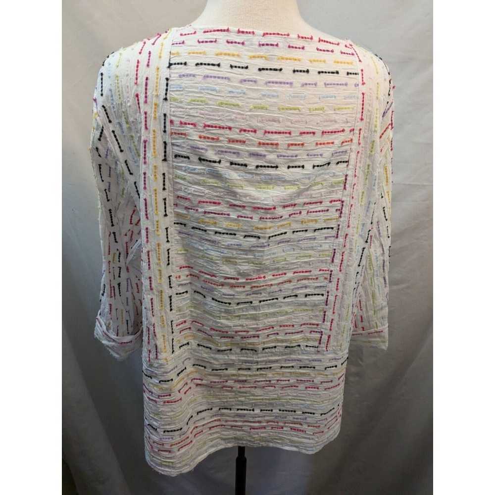 Habitat Top Womens L Multicolored Embroidered Blo… - image 9