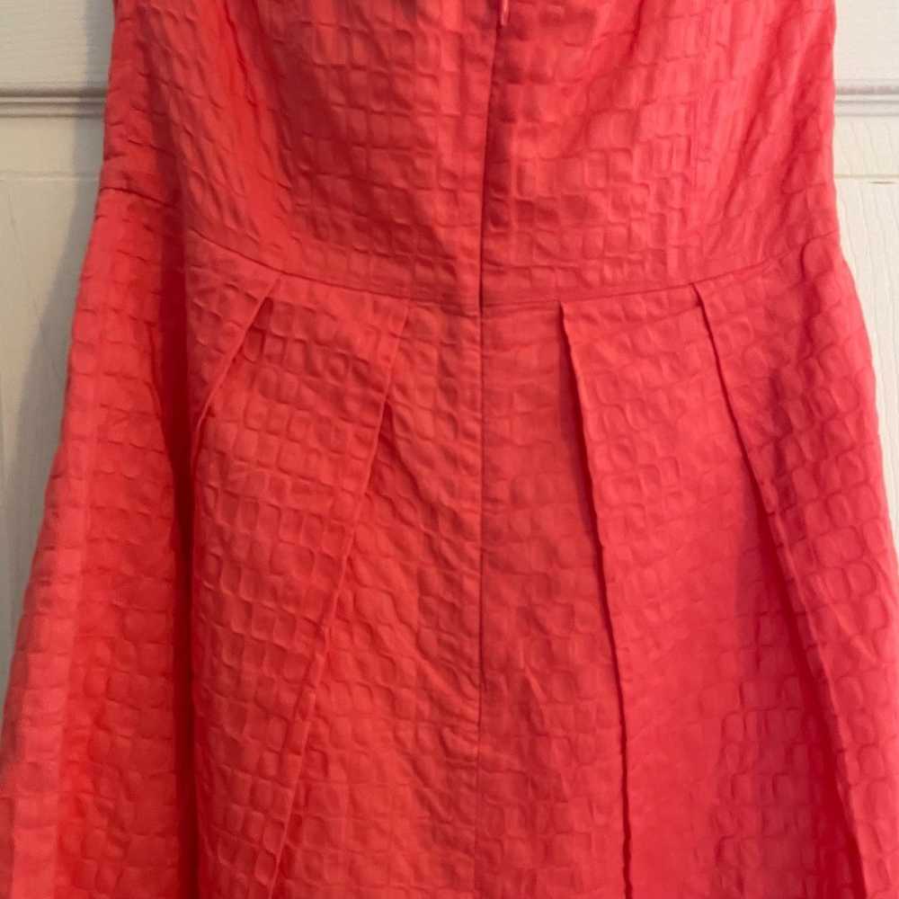 J Crew Coral Strapless Dress Textired Eyelet A Li… - image 10