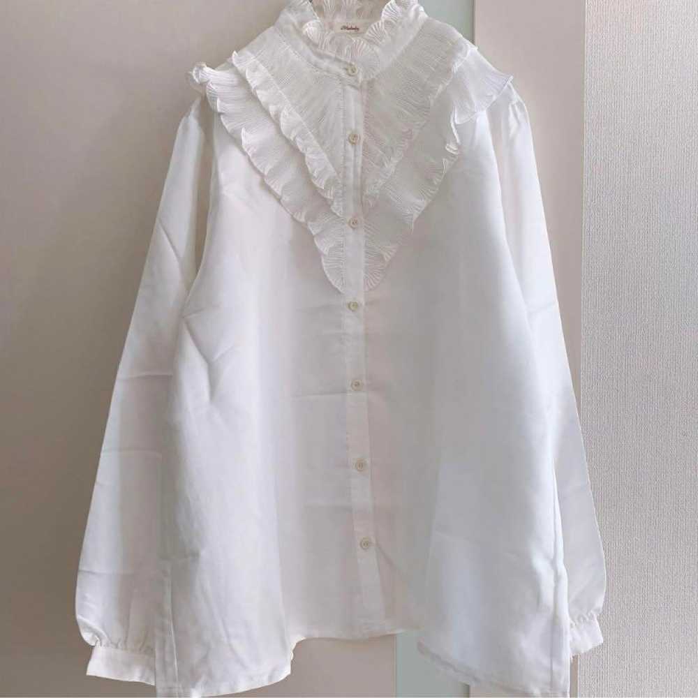 Gothic-style Diagonal Frill Blouse Size M - image 1