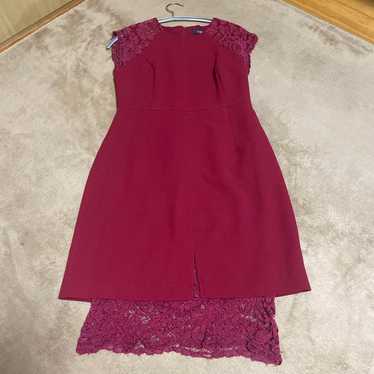 Burgundy night dress with lace