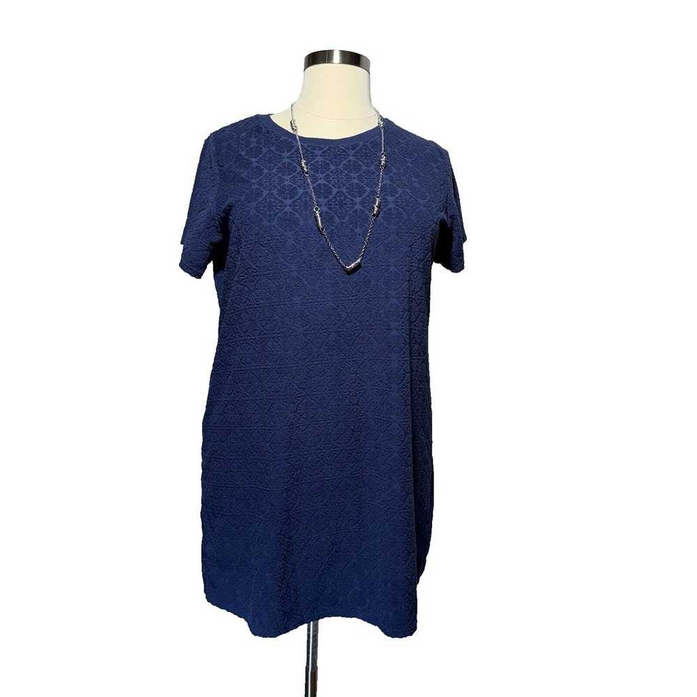 Lands End Dress Women's 1X Mini Short Sleeve Blue… - image 1