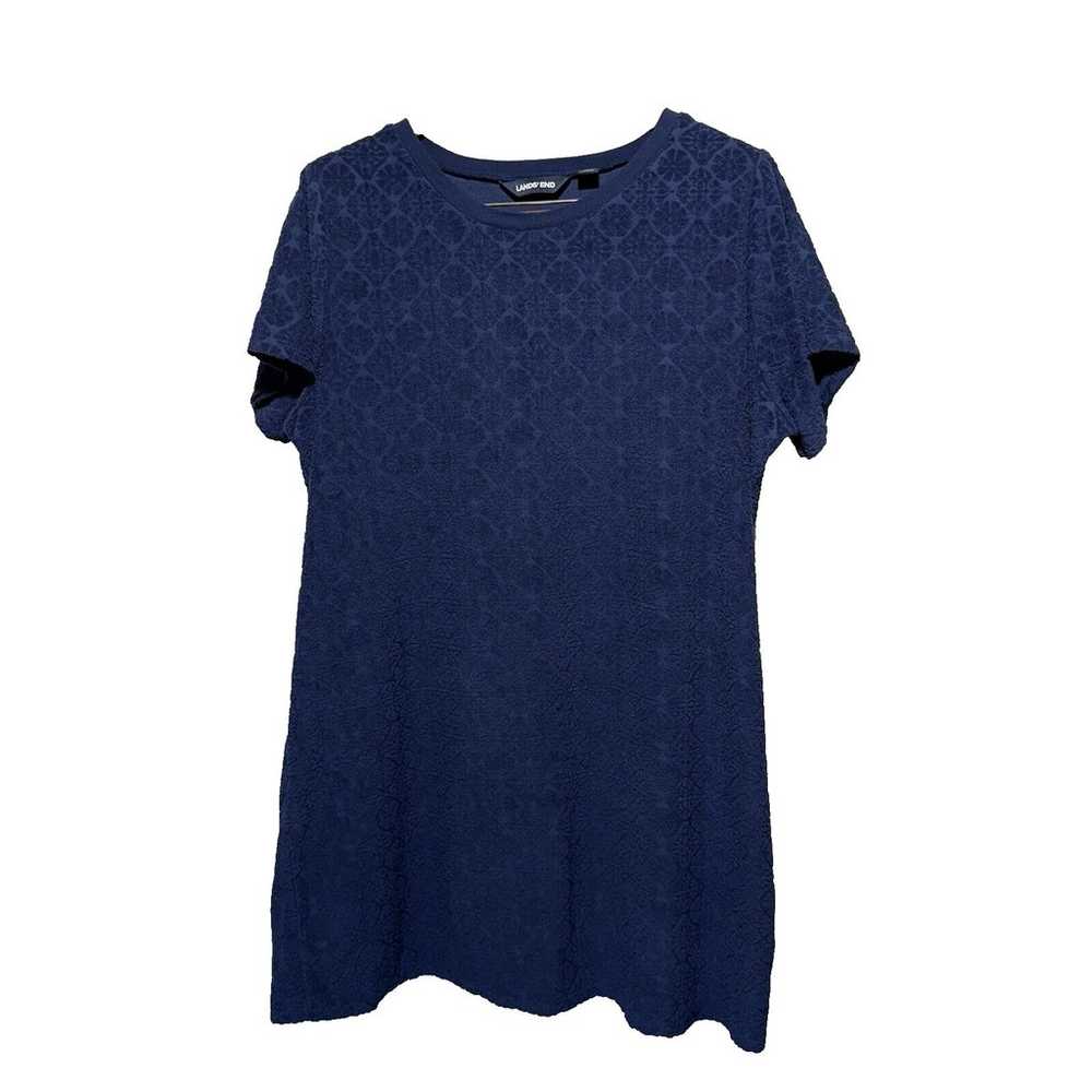 Lands End Dress Women's 1X Mini Short Sleeve Blue… - image 5