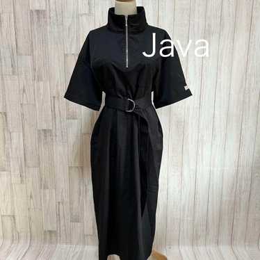 JAVA Java Cotton-Like Half-Zip One-Piece Long Dres