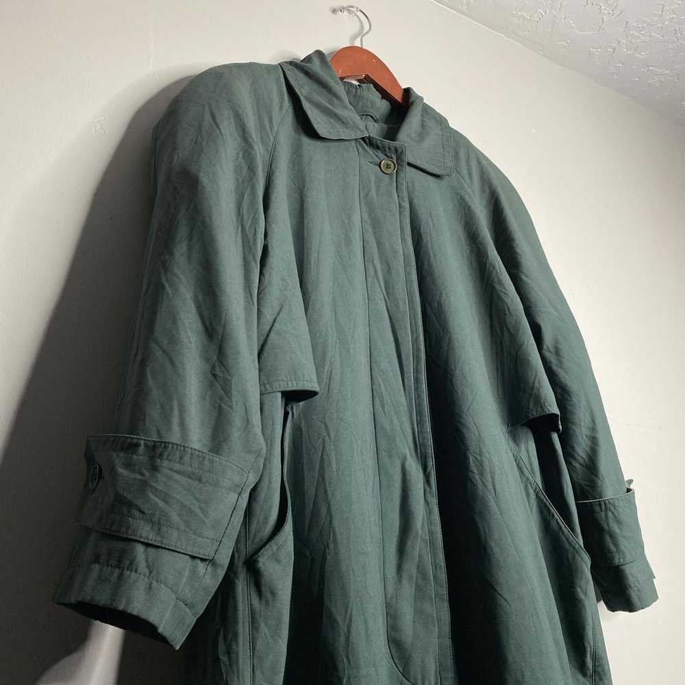 Jones New York 90s Vintage Dark Green Trench Coat - image 4