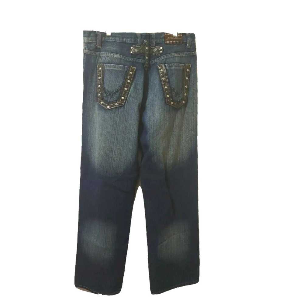 Jeep Mens 38x34 Denim Blue Cotton Jeans with Stud… - image 2