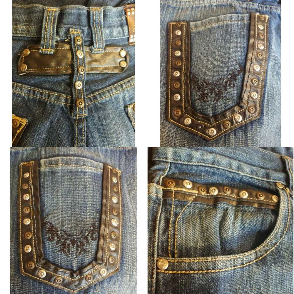 Jeep Mens 38x34 Denim Blue Cotton Jeans with Stud… - image 8