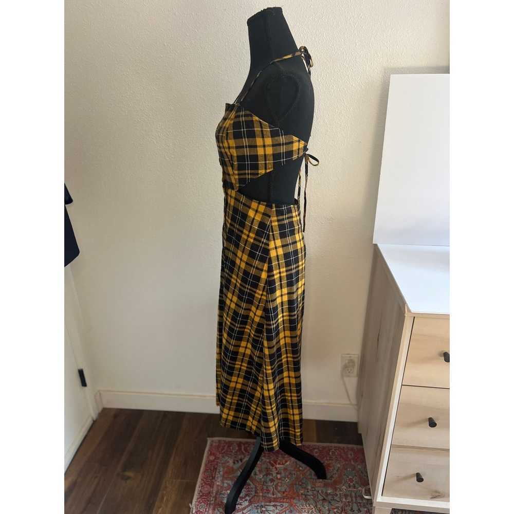 Urban Outfitters Black and Yellow Plaid Halter Bu… - image 4