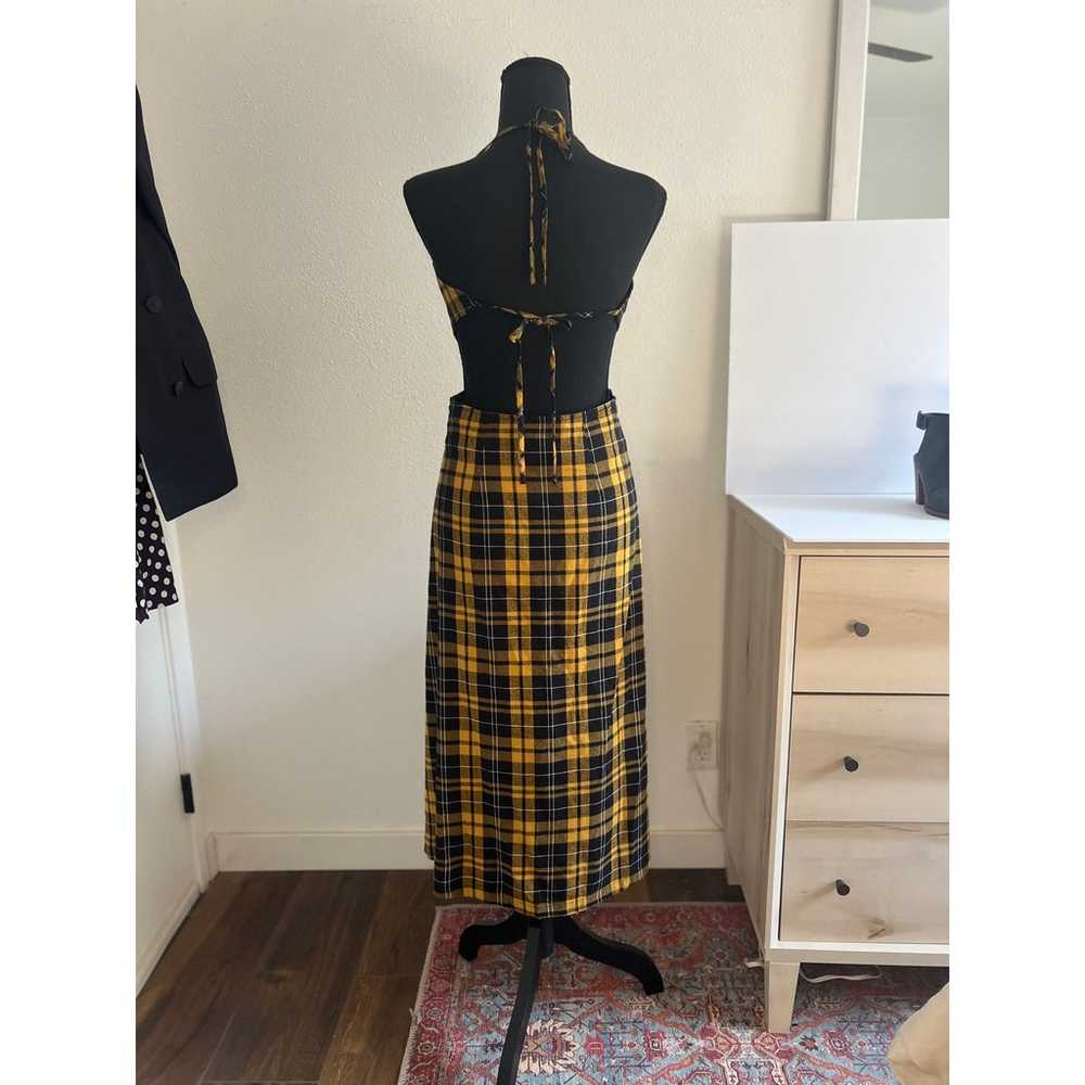 Urban Outfitters Black and Yellow Plaid Halter Bu… - image 5