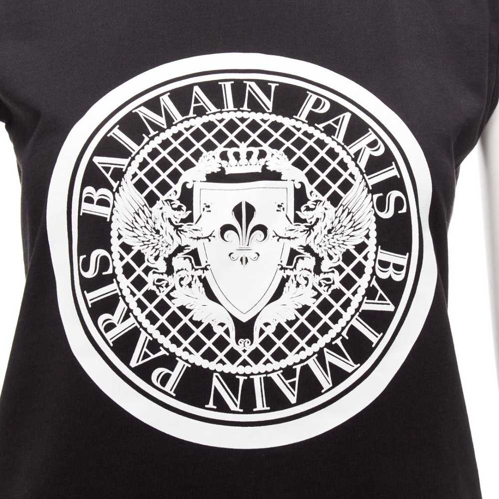 Balmain BALMAIN black cotton crest logo silver bu… - image 7