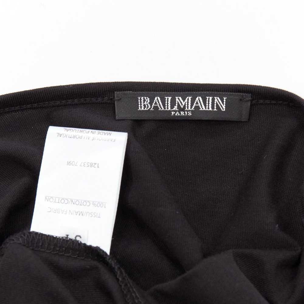 Balmain BALMAIN black cotton crest logo silver bu… - image 8