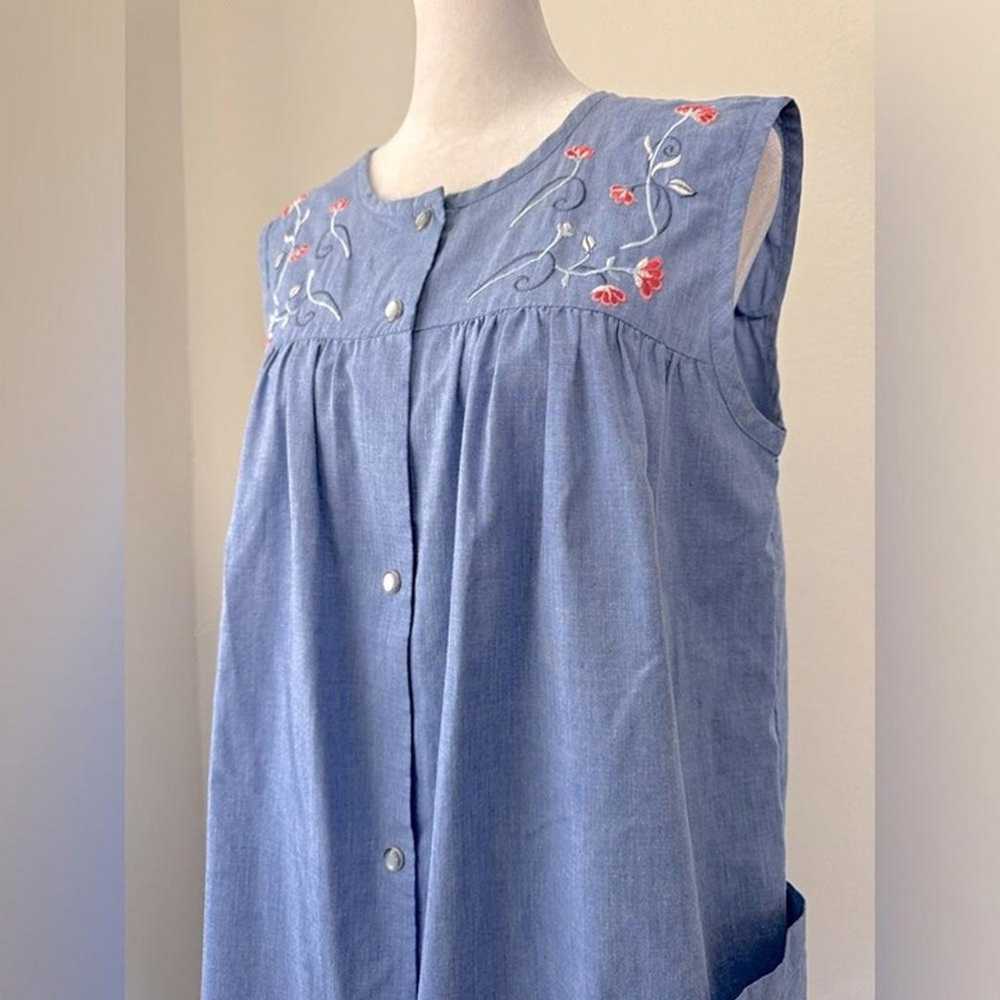 Vintage ‘80s Granada Embroidered House Dress - image 5