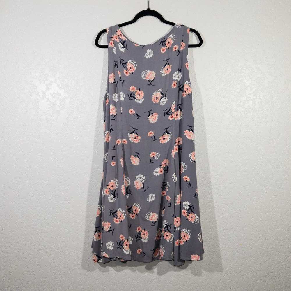 Torrid Gray Floral Trapeze Swing Mini Dress Size … - image 9