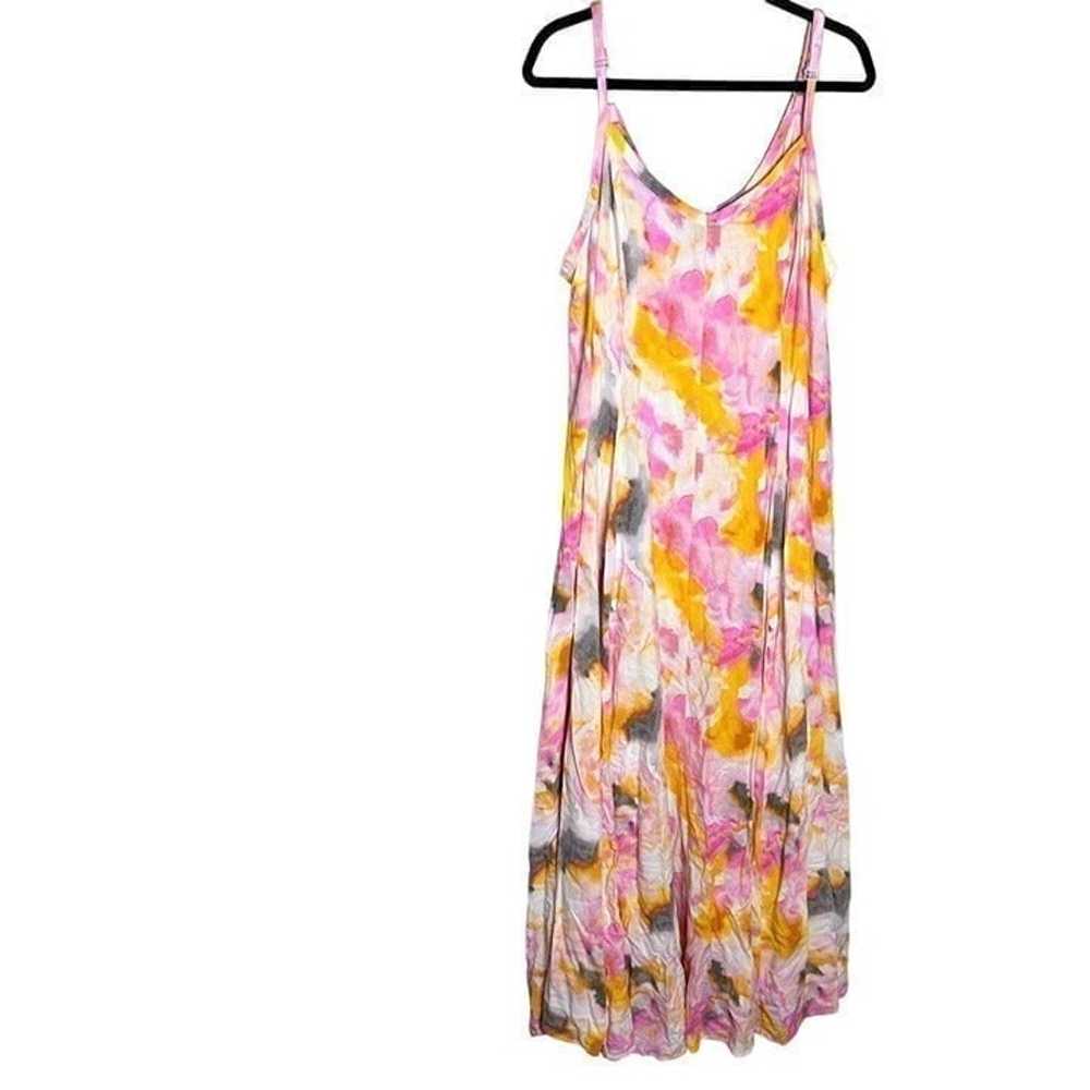 Torrid Yellow Pink Floral Challis Maxi Dress Size… - image 2