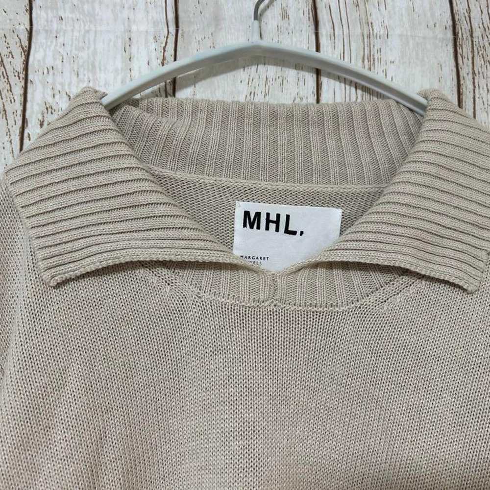 MHL Cotton Linen Knit Polo Shirt Beige Size 2 - image 3