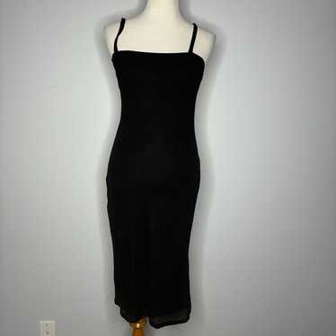 Express- Black Ribbed Dress w/Slit