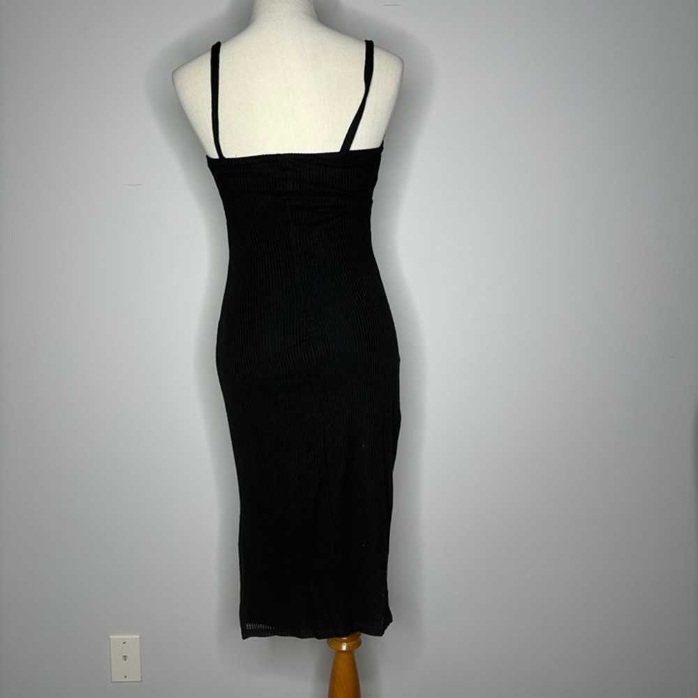 Express- Black Ribbed Dress w/Slit - image 3