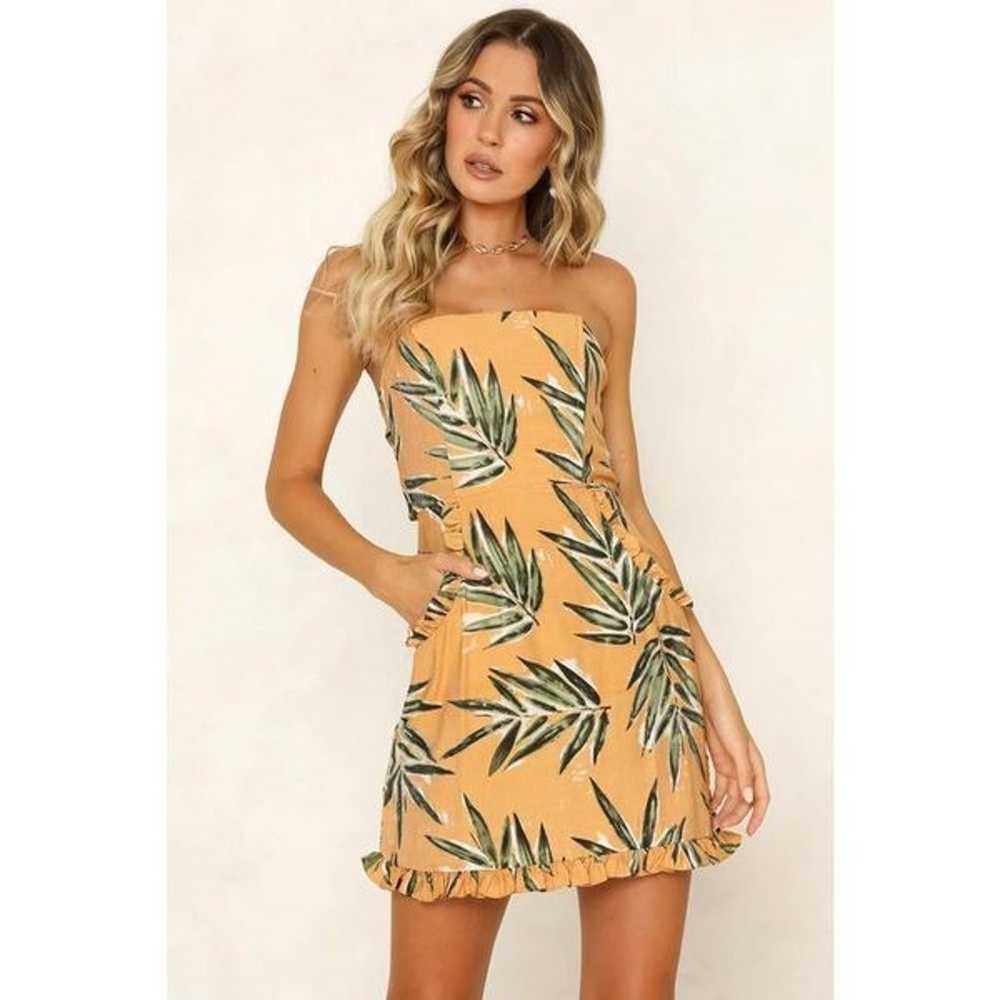 Saints + Secrets Sunset Palm Leaf Dress Size Small - image 4