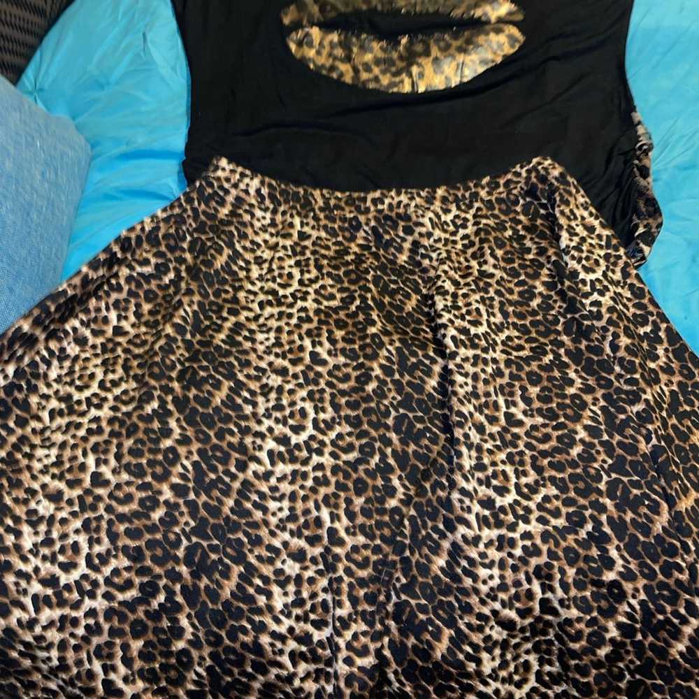 Cheetah vintage skater skirt/ shirt size lx - image 6