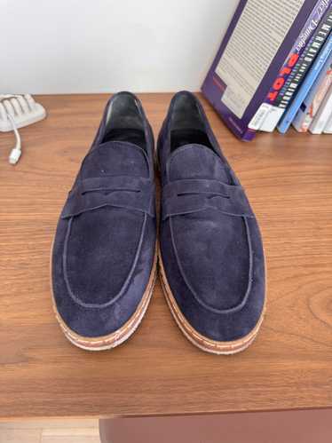 Tod's Blue Suede Loafers