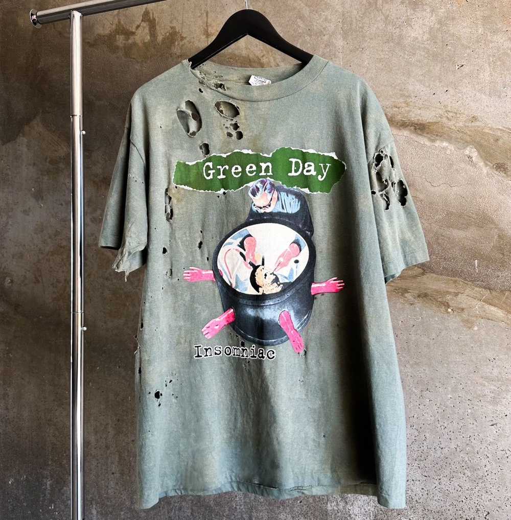 Band Tees × Vintage 90’s THRASHED Green Day “INSO… - image 1