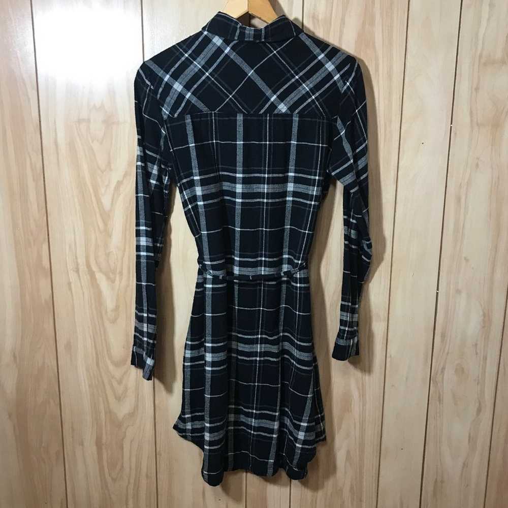 Merona Black Plaid Collared Button-Down Long Slee… - image 2