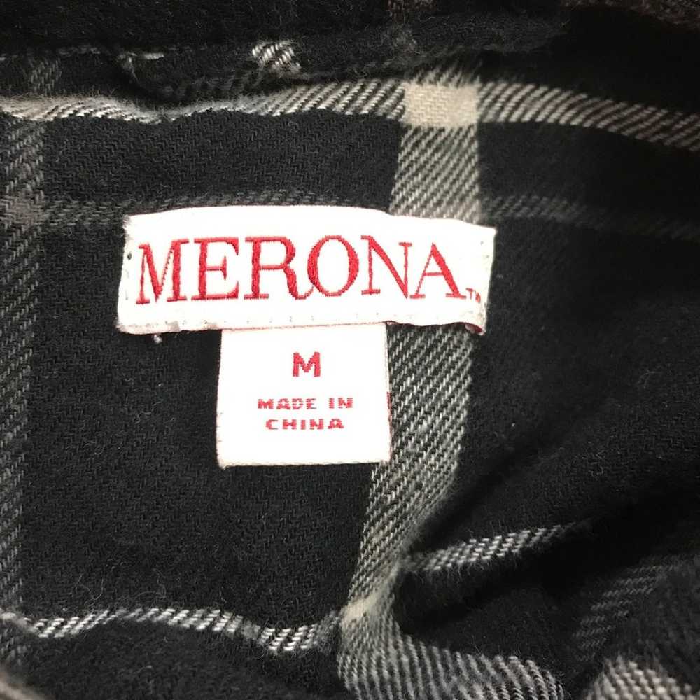 Merona Black Plaid Collared Button-Down Long Slee… - image 3