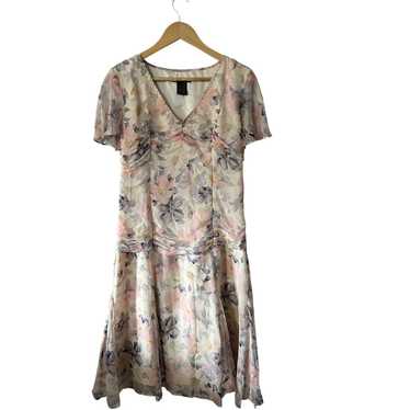 ECI New York Vintage Silk Drop Waist Dress Size 10 - image 1