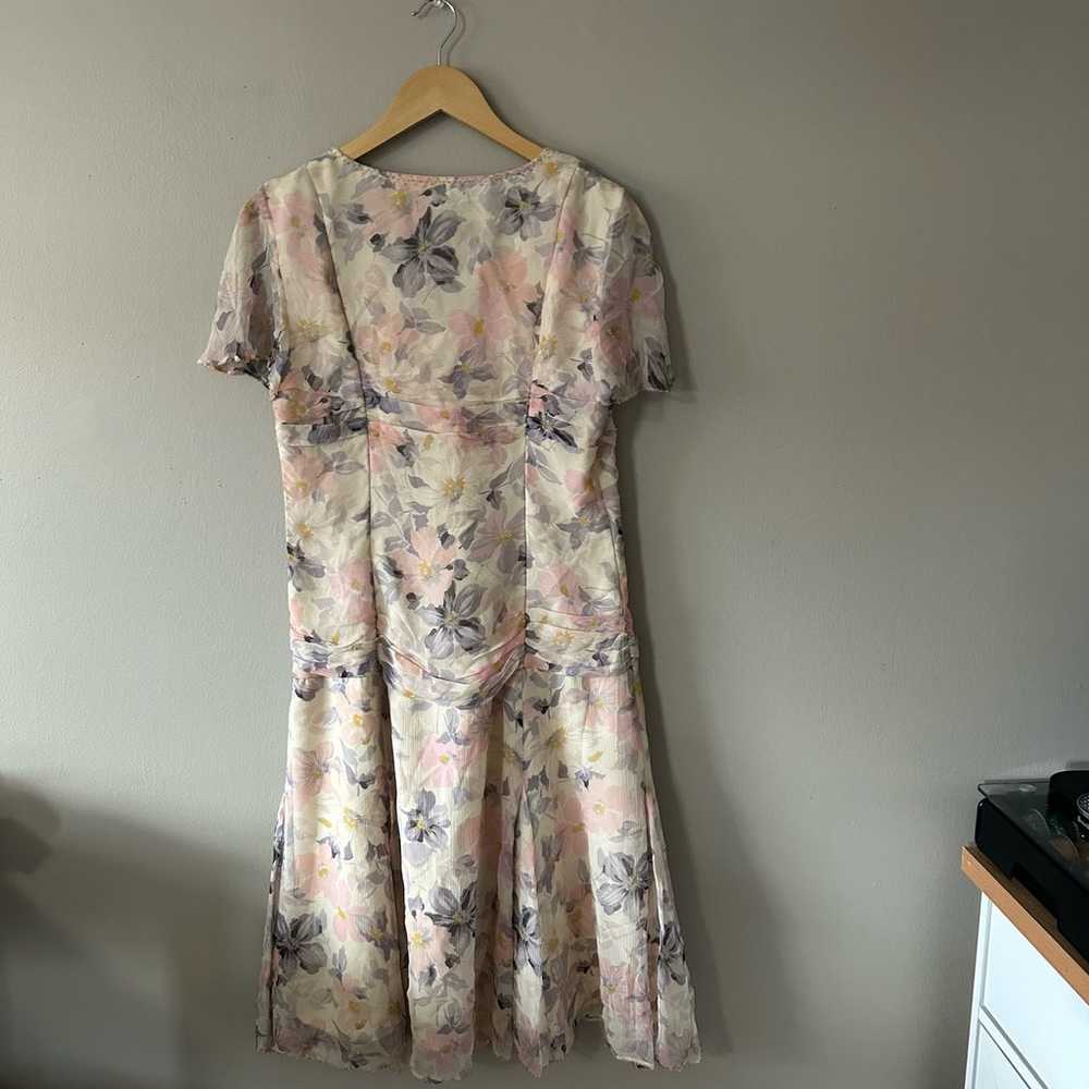 ECI New York Vintage Silk Drop Waist Dress Size 10 - image 3