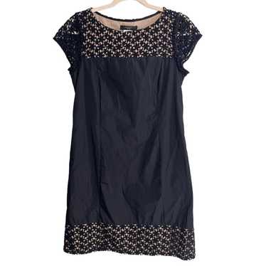 MaxMara Weekend Black Crochet Floral Shift Dress … - image 1