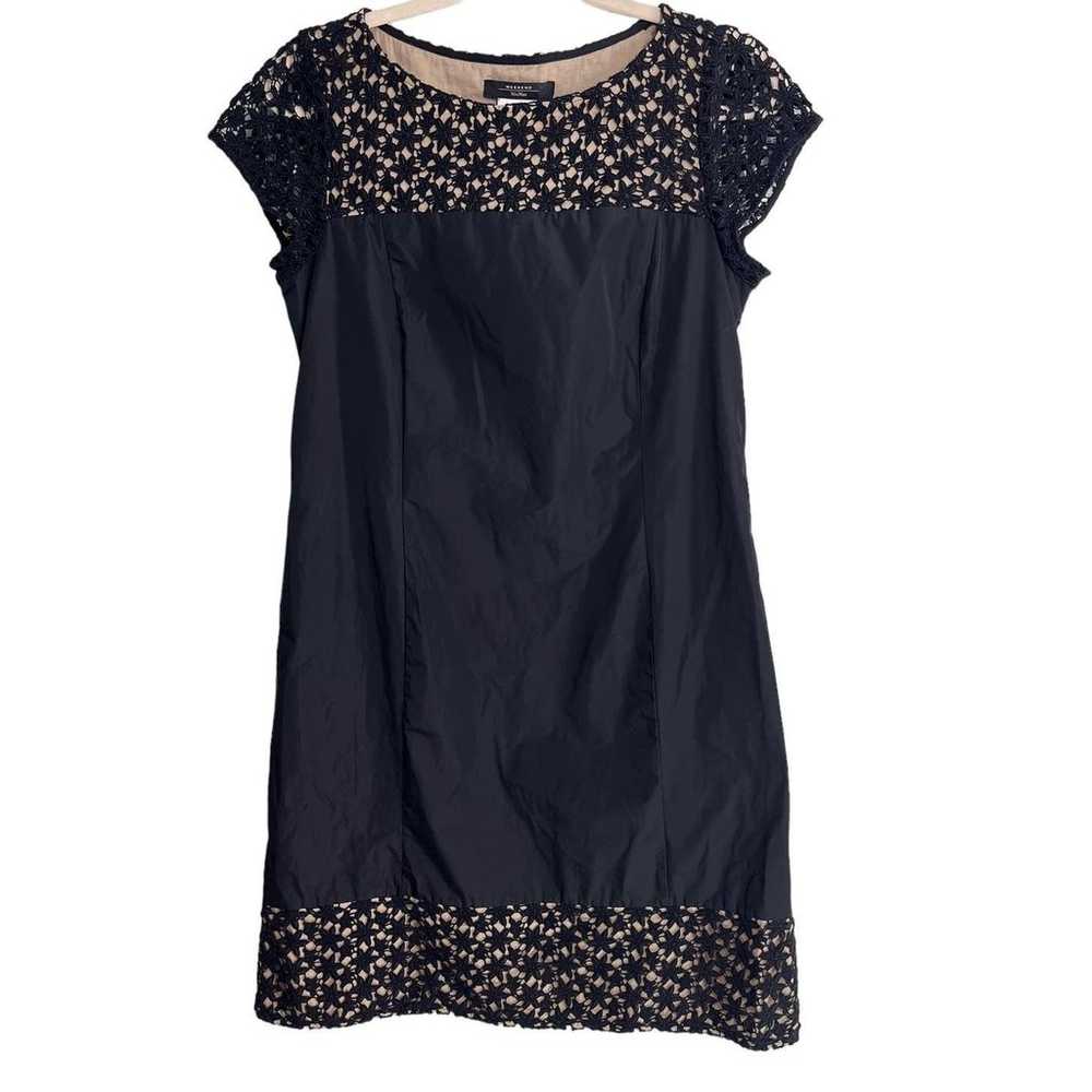 MaxMara Weekend Black Crochet Floral Shift Dress … - image 9