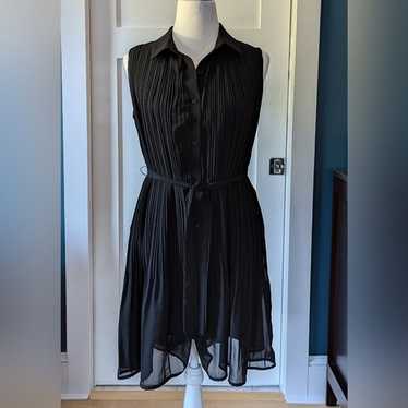 Joie Black Pleated Shirt Dress Size M