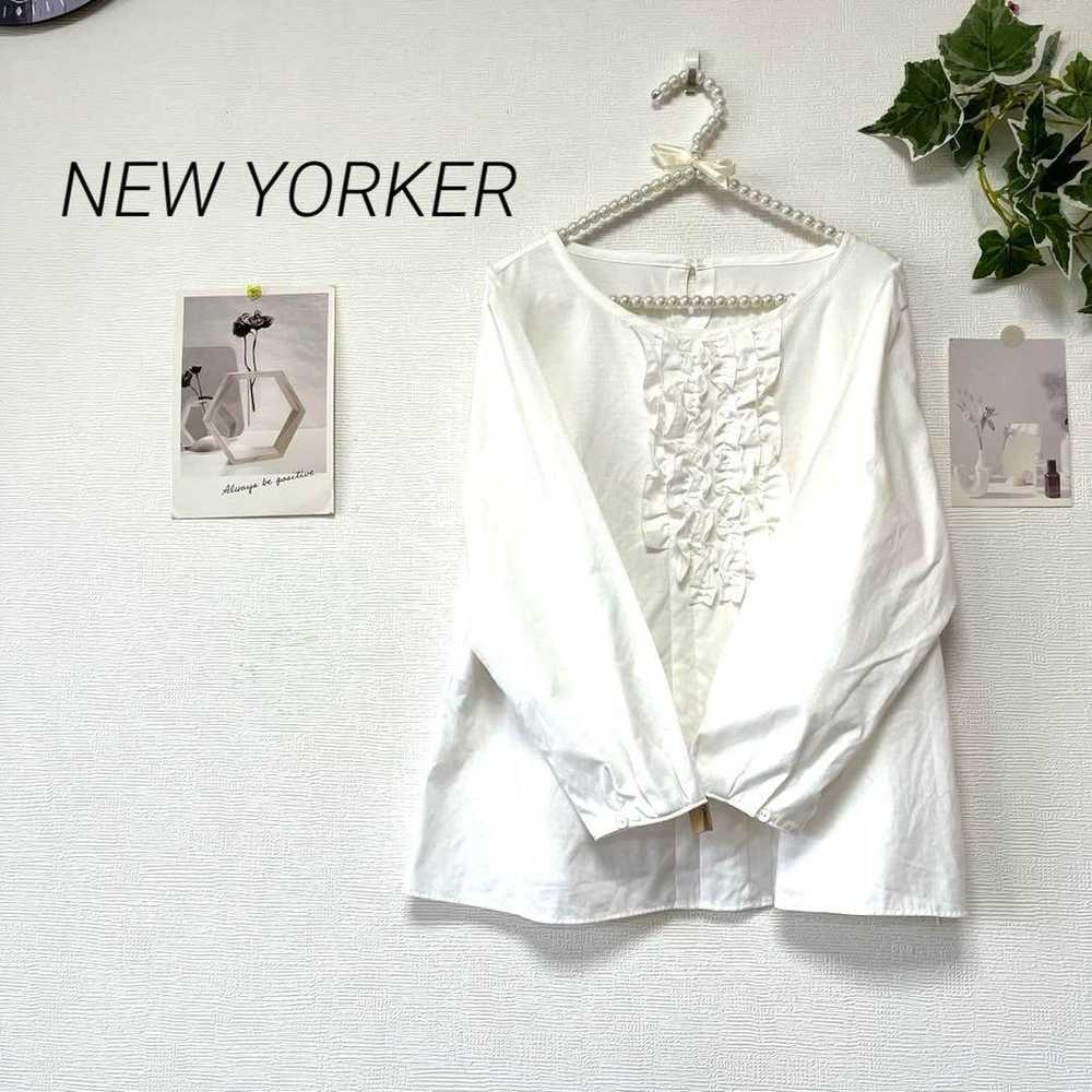 7359 NEWYORKER New Yorker Frill Blouse Plain Cott… - image 1