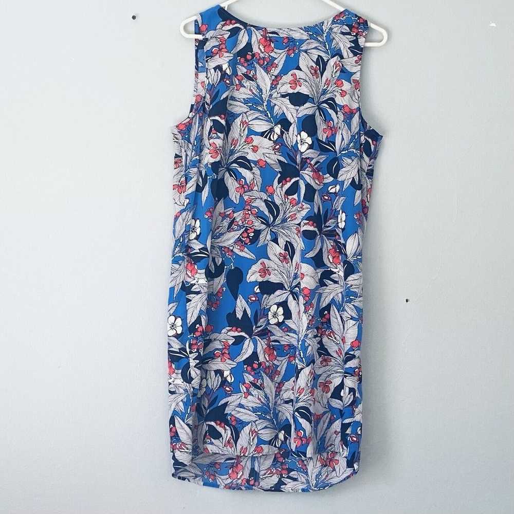 Halogen Dress Size Large Blue White Coral Floral … - image 1