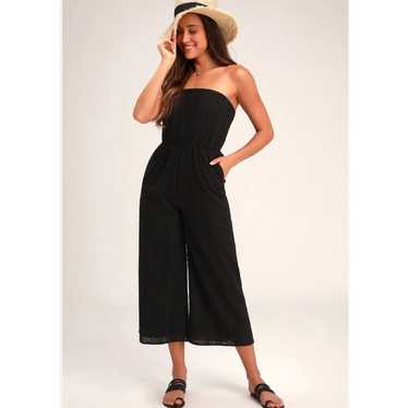 Lulus Jumpsuit Strapless Black Wide Leg Women’s L… - image 1