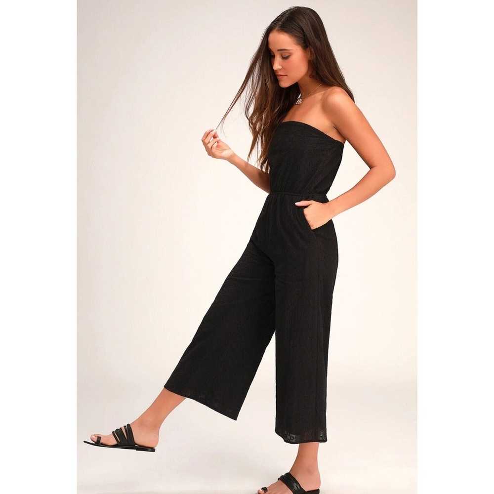 Lulus Jumpsuit Strapless Black Wide Leg Women’s L… - image 4