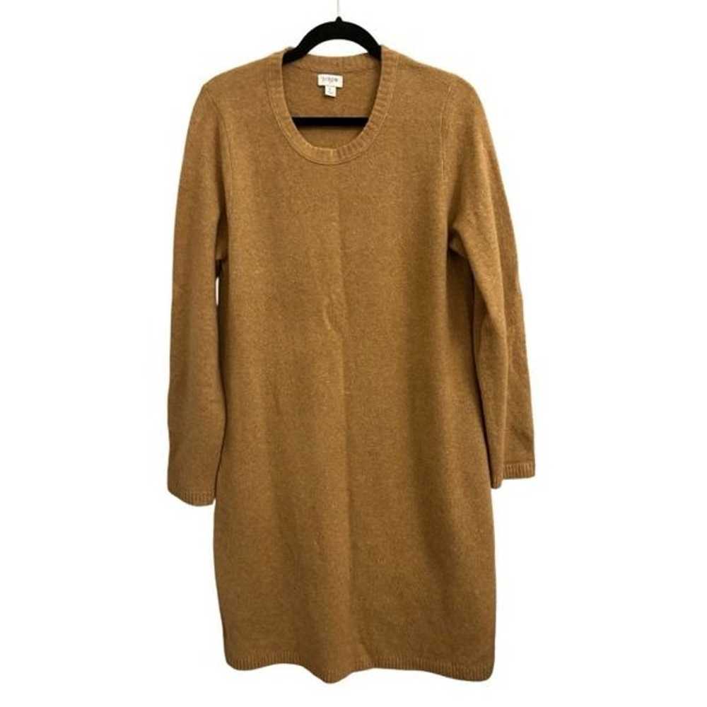 J. Crew sweater dress L camel color wool blend - image 1