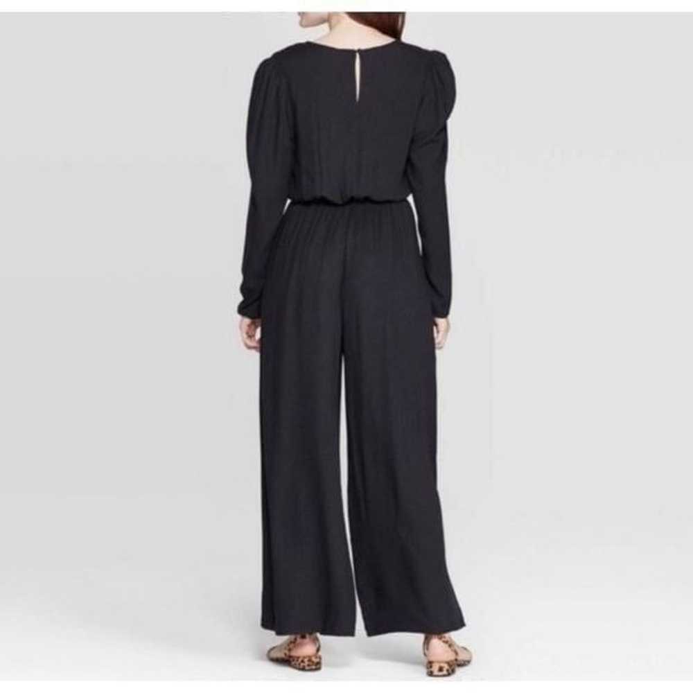 A New Day Black Long Sleeve Faux Wrap Jumpsuit Si… - image 3