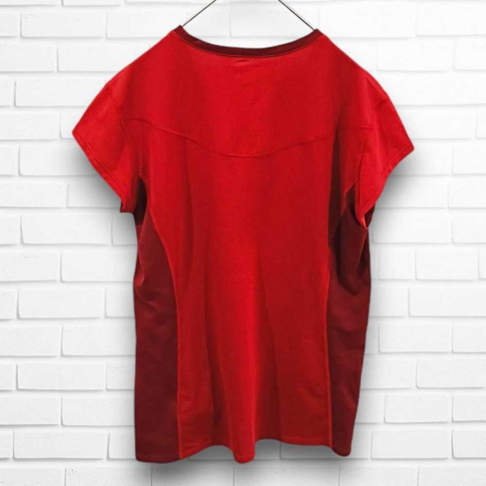 Mountain short-sleeved T-shirt, red, V-neck, spor… - image 5