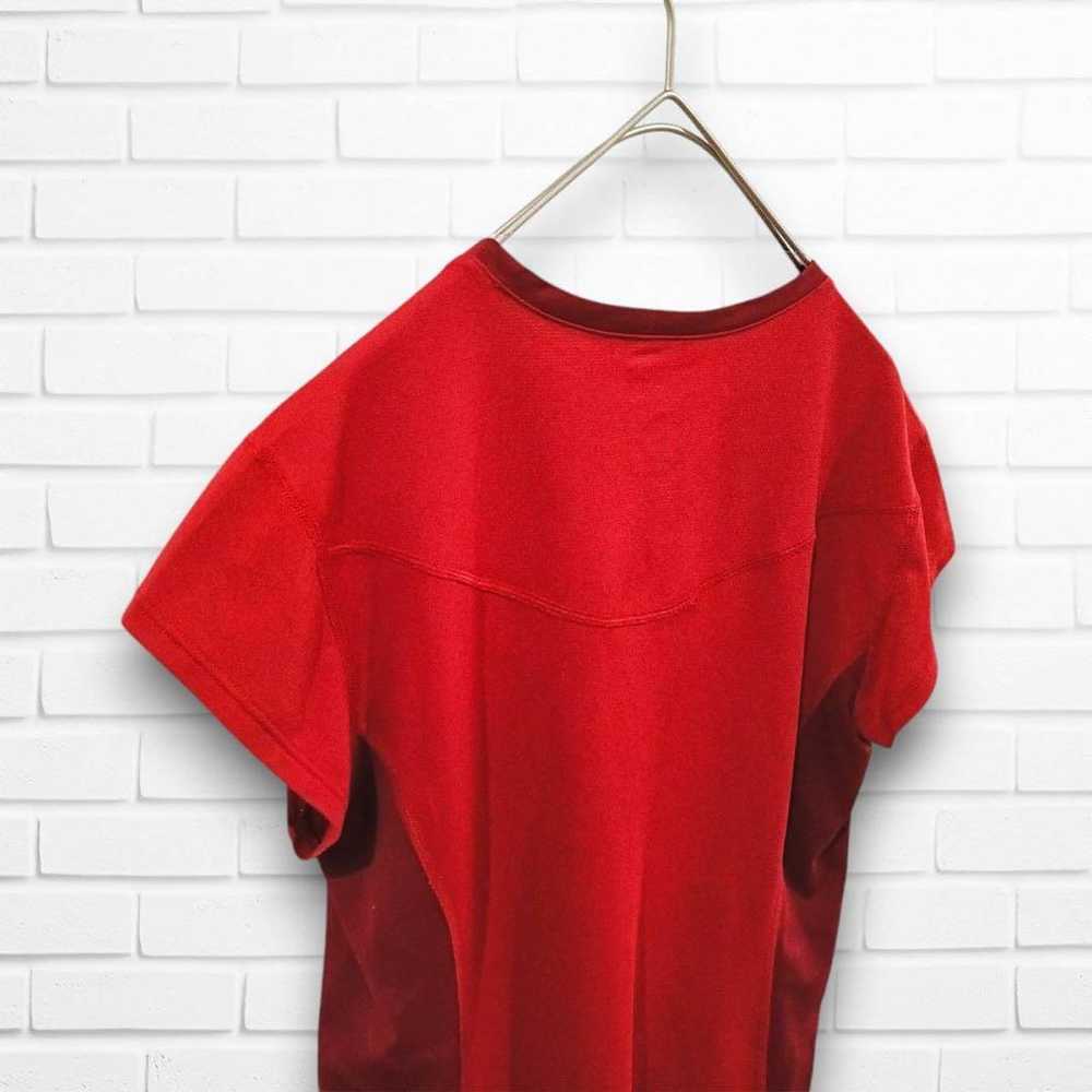 Mountain short-sleeved T-shirt, red, V-neck, spor… - image 6