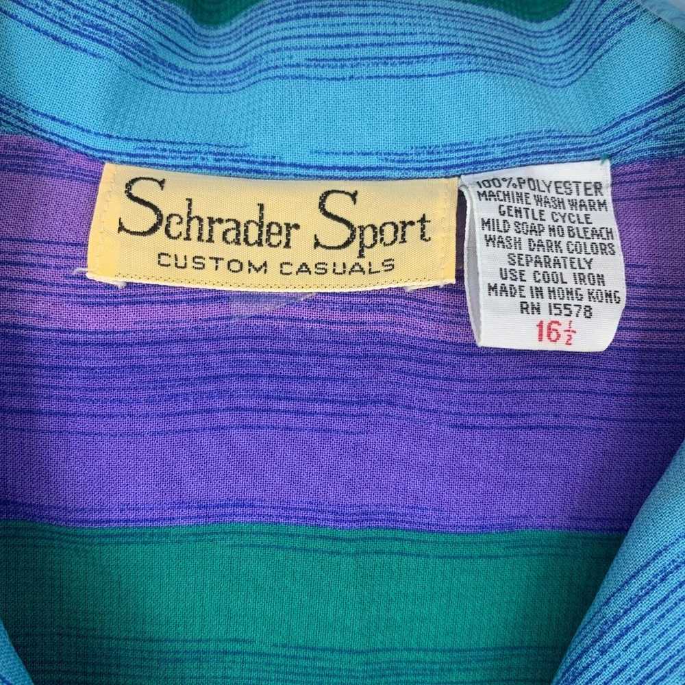 Vintage Schrader Sport Casuals Sz 16.5 Striped He… - image 3