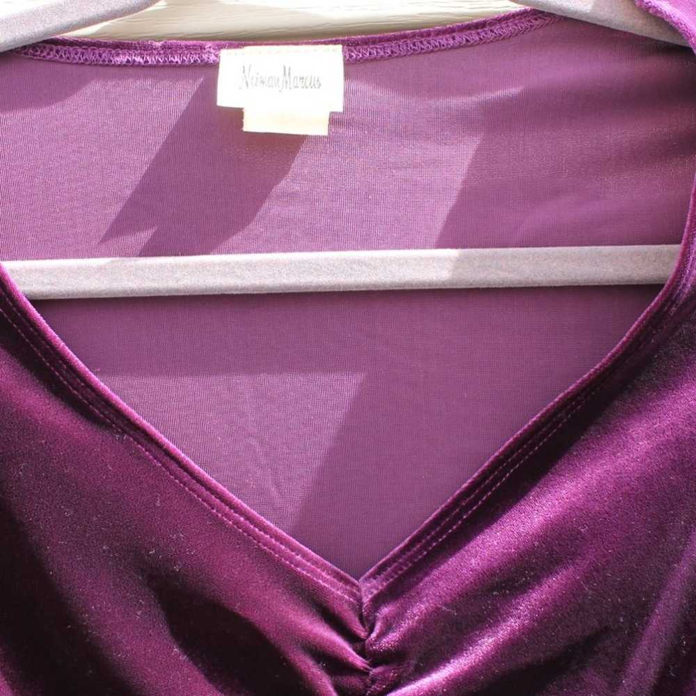 Neiman Marcus Women's Vintage Velvet Ruched Top B… - image 5