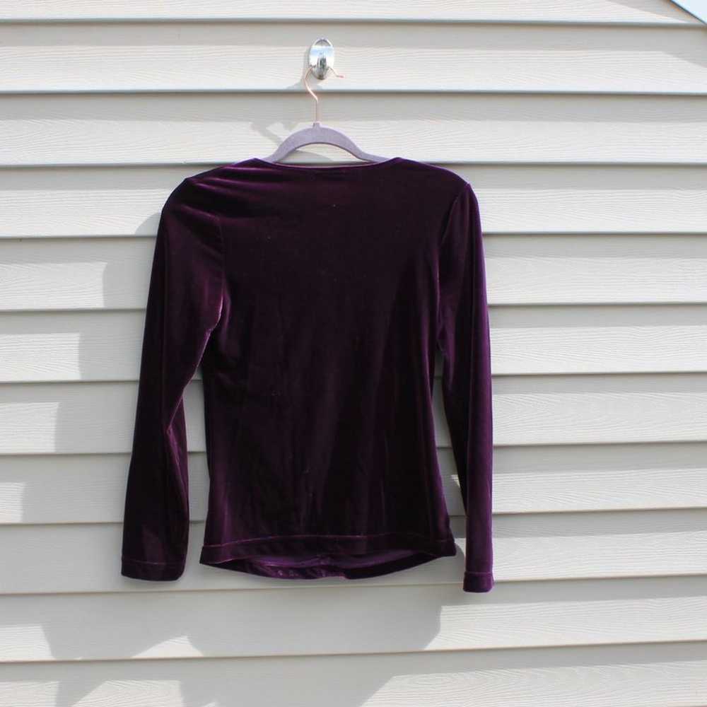 Neiman Marcus Women's Vintage Velvet Ruched Top B… - image 9