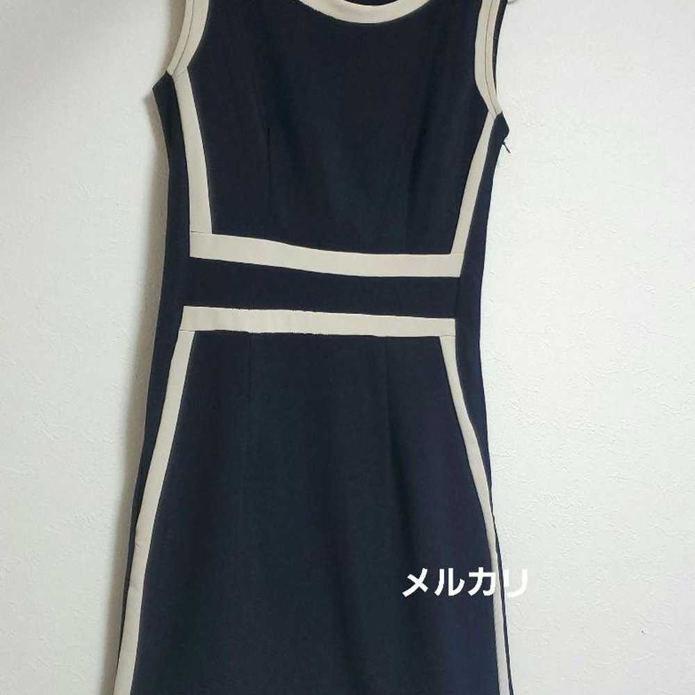 Bicolor Tight Dress Dark Navy Knee Length - image 1