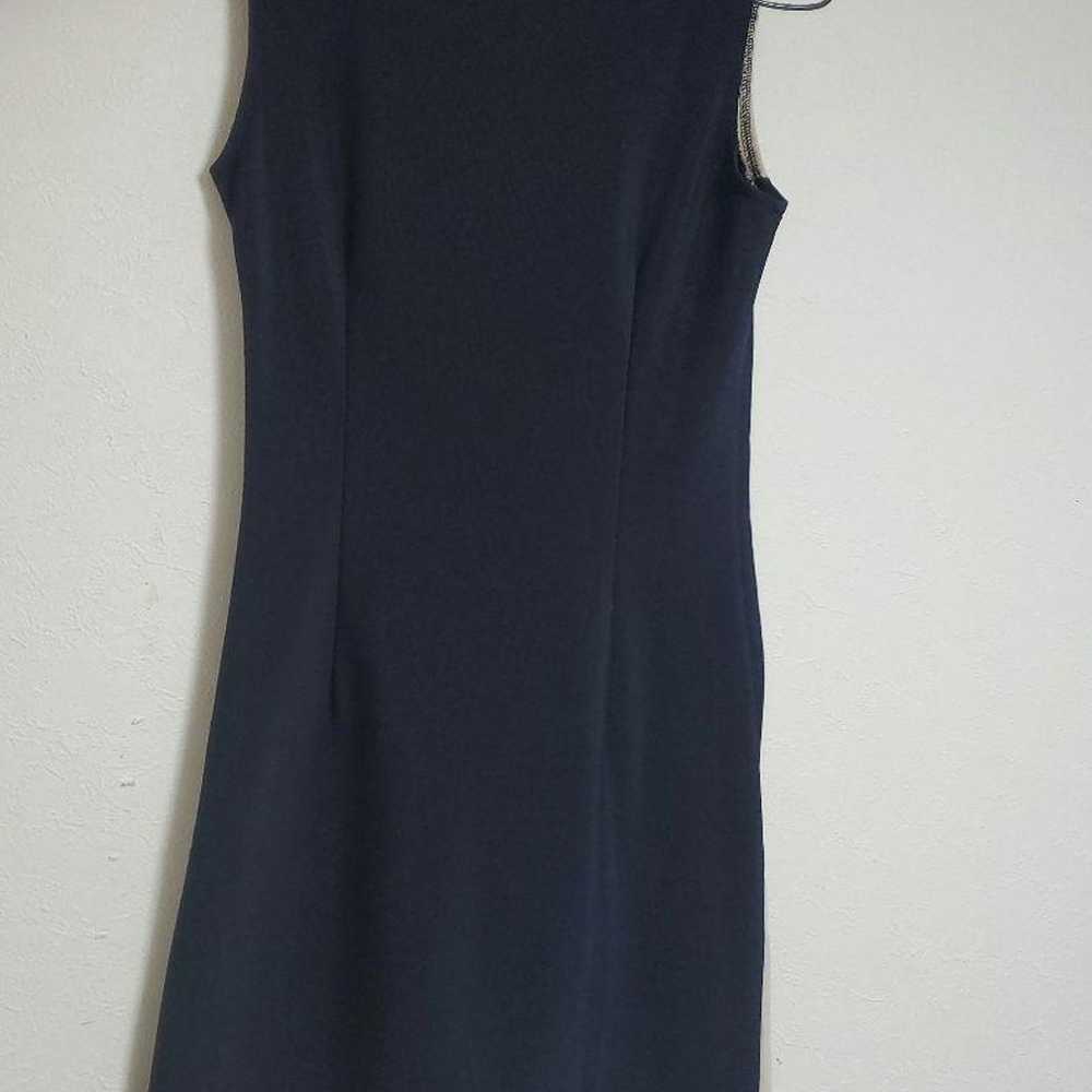 Bicolor Tight Dress Dark Navy Knee Length - image 2